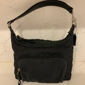 Vintage Y2K Coach Mercer Black Nylon/Twill/Leather Shoulder Bag